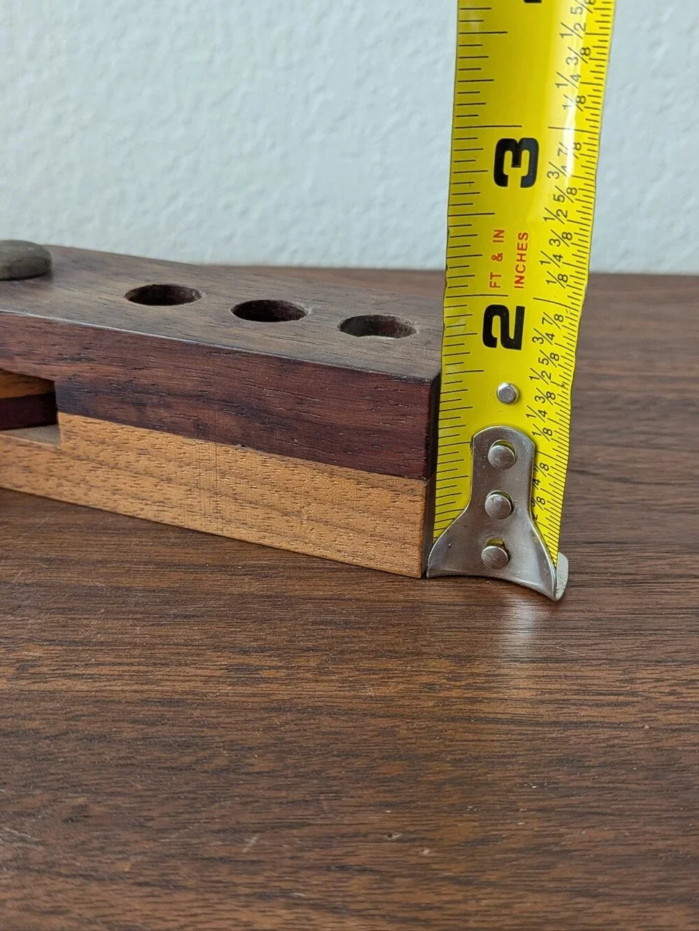 Vintage Handcrafted WoodenHinged Rotating Pen Pencil Holder Desktop Organizer 8